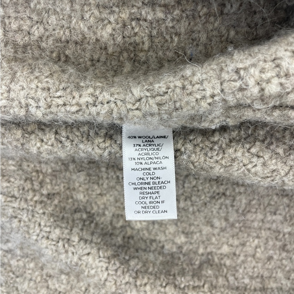 ANN Taylor LOFT Longline Collared Sweater Vest Gray Wool Alpaca Small - Picture 9 of 9
